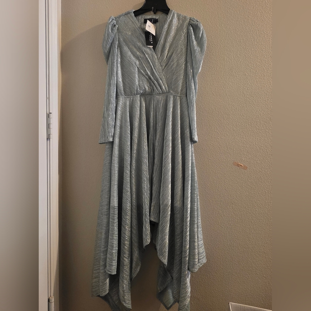 Chic Asymmetrical Silver Dress